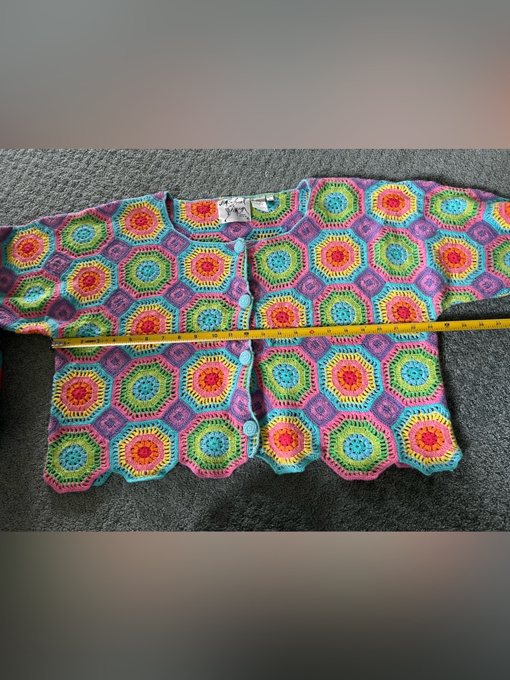 Price firm- Michael Simon L XL Open Crochet Sweater Cardigan
, - Picture 6 of 7